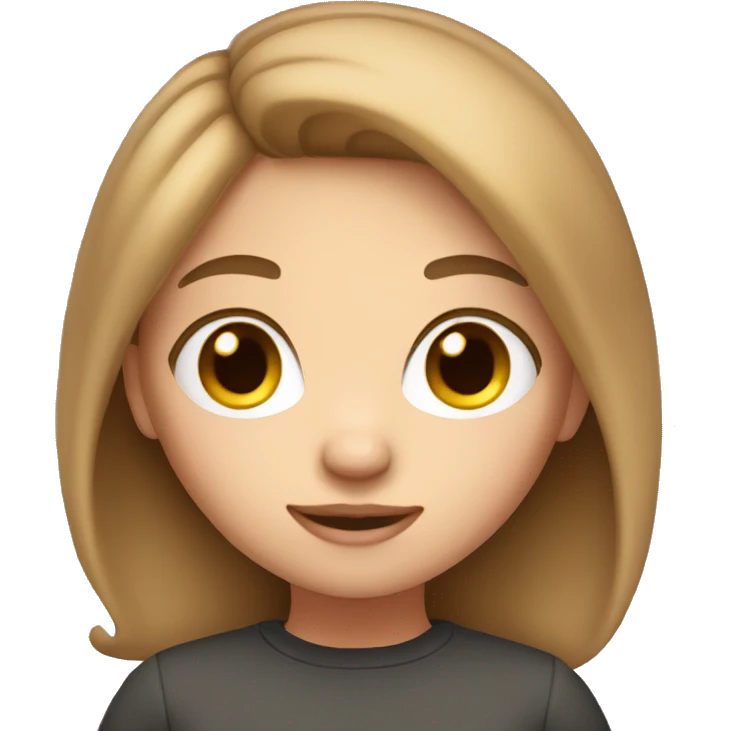 Cute girl with light brown hair emoji