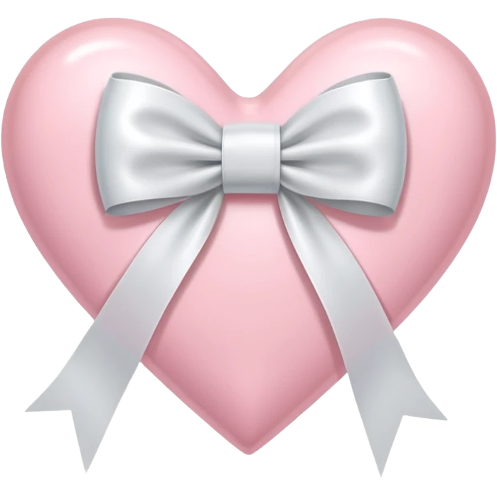 Light pink heart with ribbons emoji