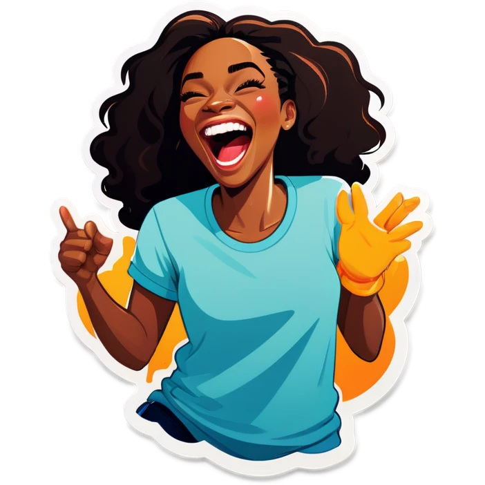Black woman laughing hysterically  emoji