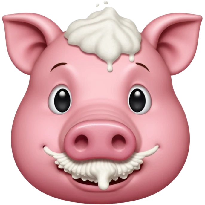 A hog snorting a line of flour  emoji