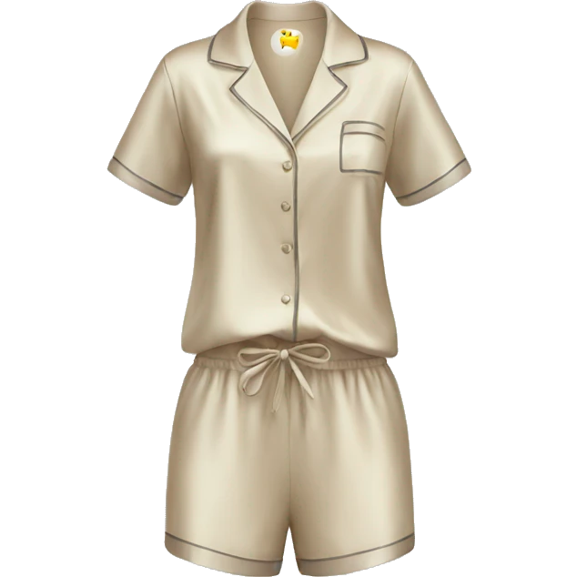 Beige silk short pjs emoji
