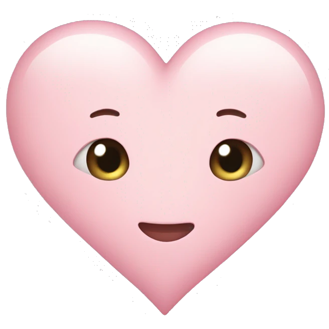 Cute light pastel pink heart emoji