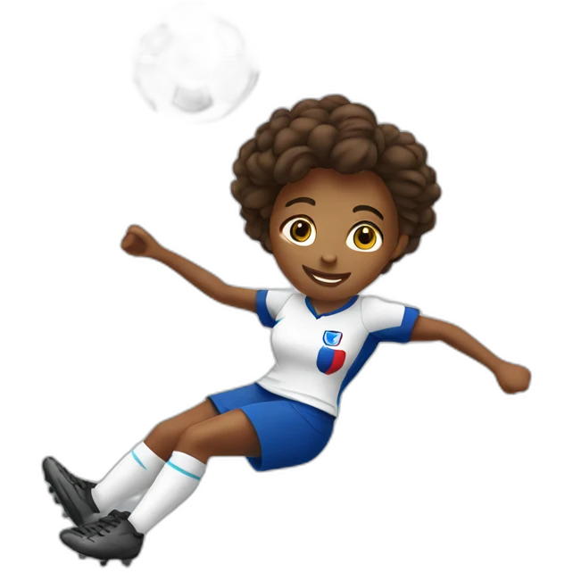 French female soccer player jumping emoji