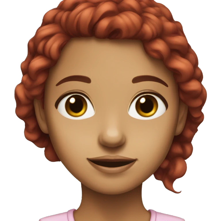 girl red cherry hair brown eyes emoji