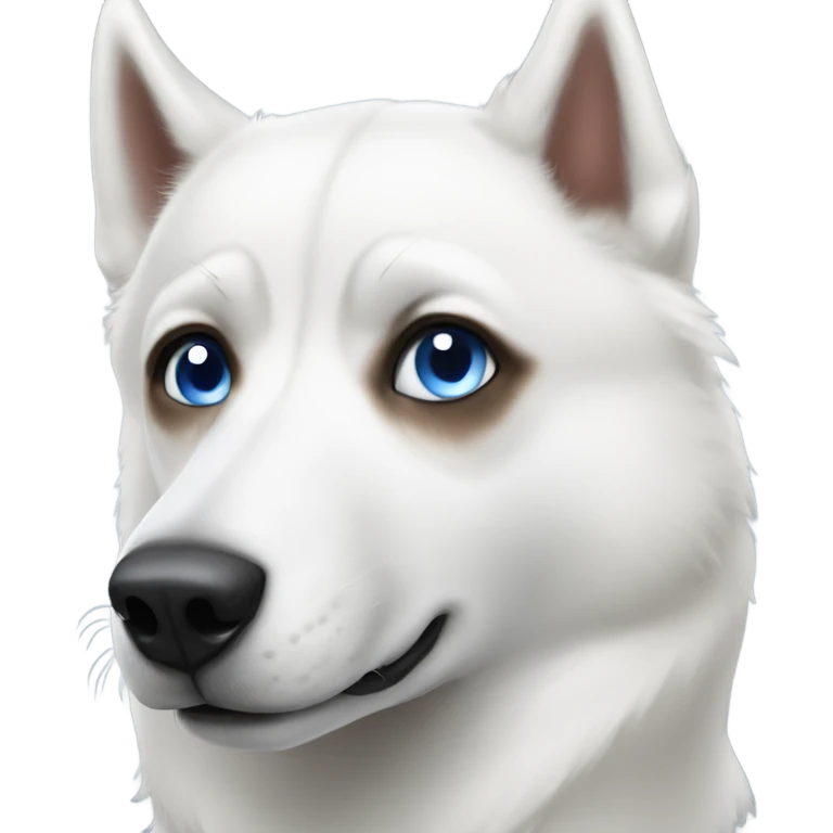 White husky with one blue eye one brown eye emoji