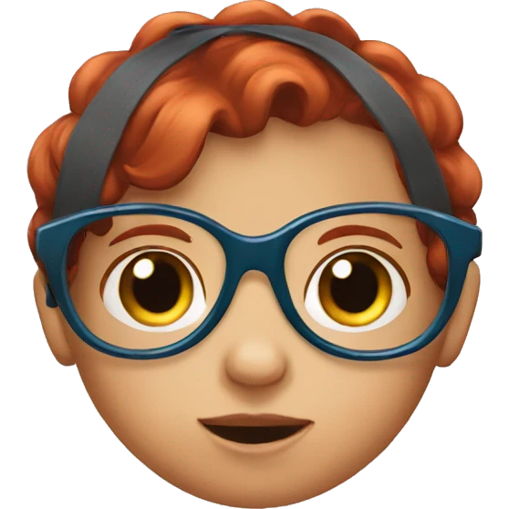 Redhead baby with glasses emoji
