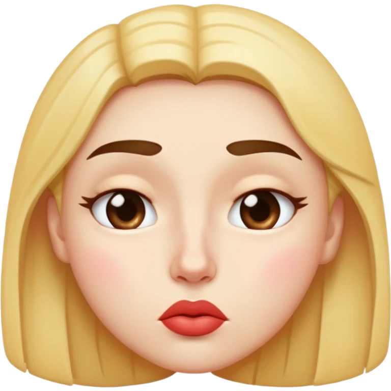 Kissy face with squinted eyes and one eye brow raised emoji