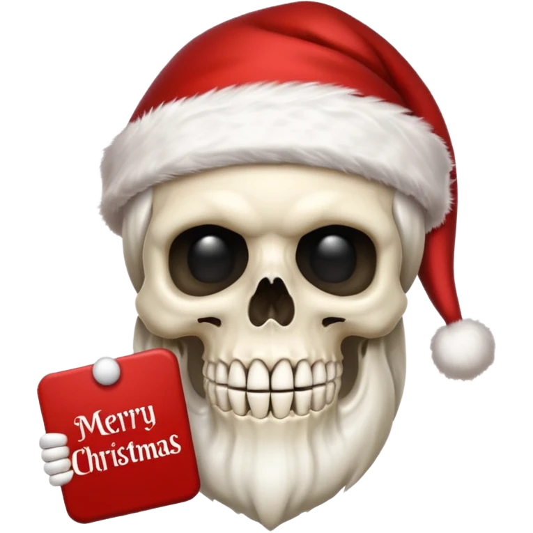 Skull ,MERRY CHRISTMAS Sign emoji