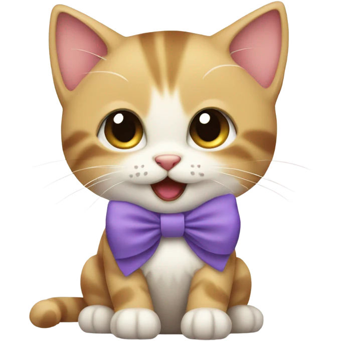 kitten with a bow smiling emoji