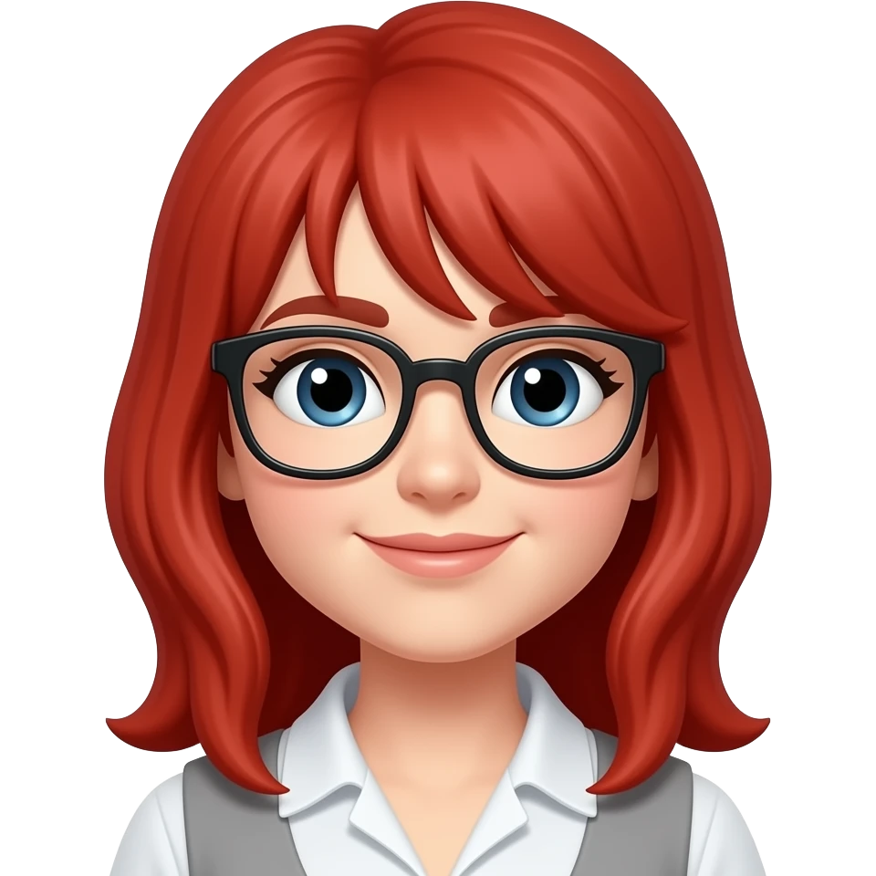 capelli rosi con occhiali emoji
