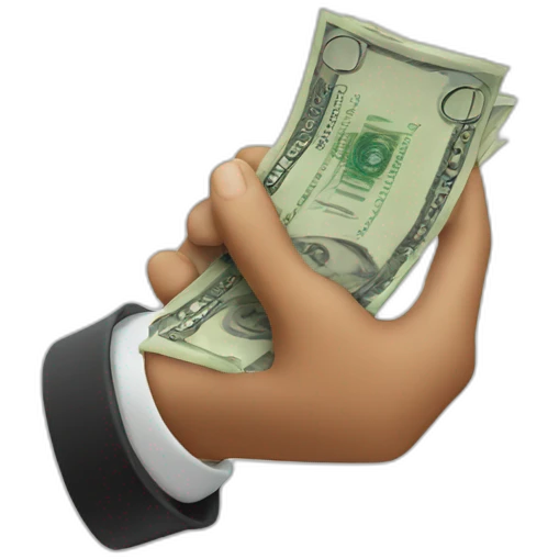 Money in a hand emoji