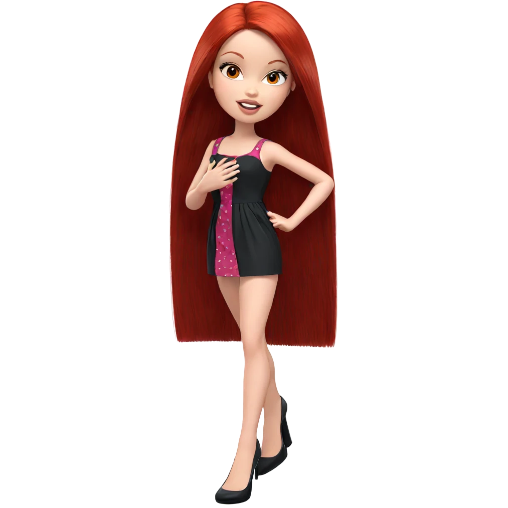 red haired girl in dress emoji