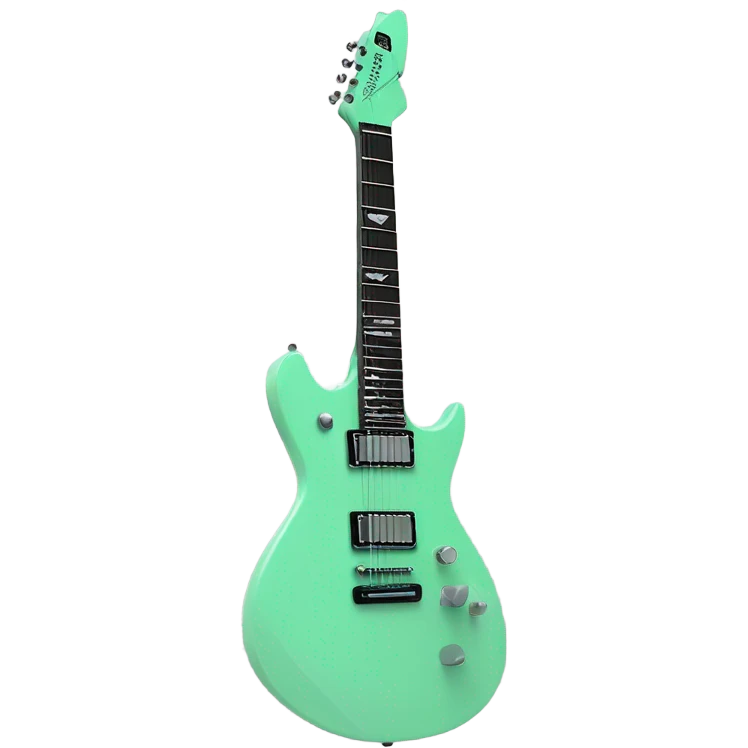 Mint electric guitar emoji