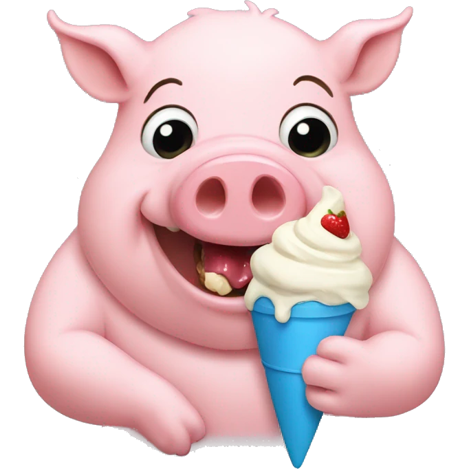 pig eating ice cream emoji