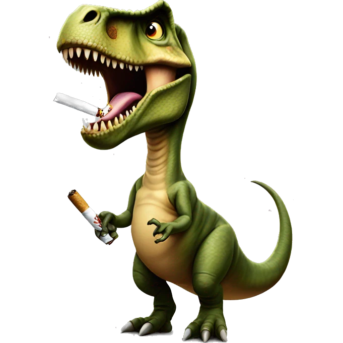 T rex smoking a cig emoji