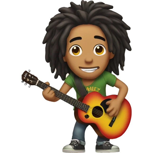 Bob marley with guitar emoji
