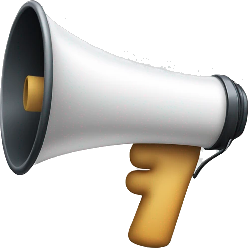 A megaphone with a smiley face on it emoji