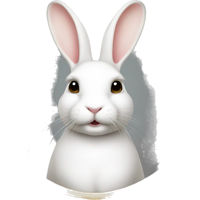 white rabbite, luxury style, gold border emoji