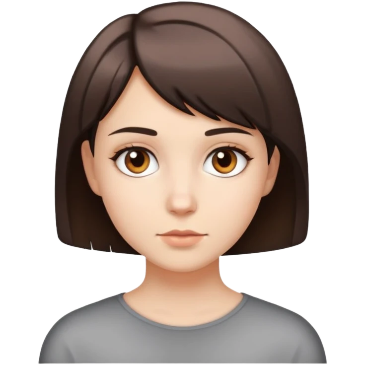 a girl with brown eyes and short hair cut like a white man  emoji