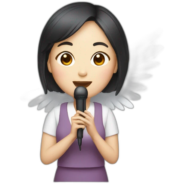 Korean Woman Wings Mikrophone  emoji