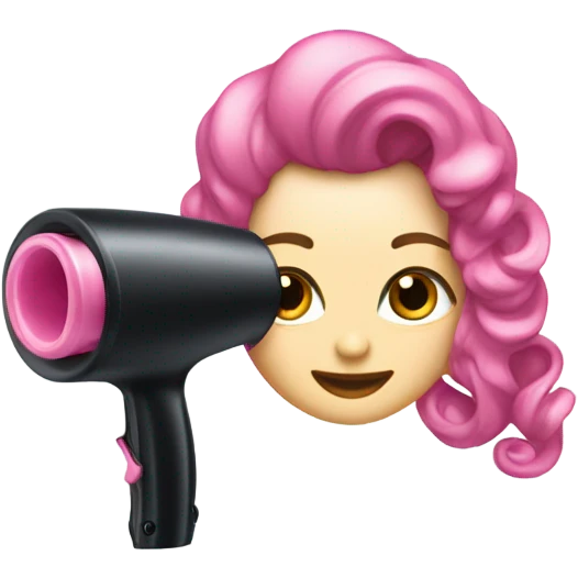 Hair curler pink emoji