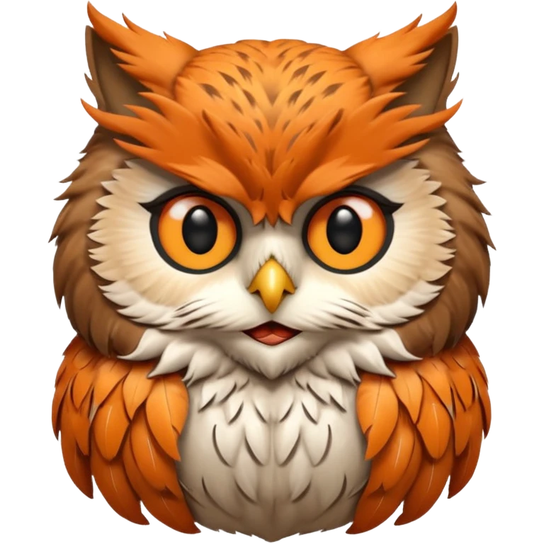 Cat head fuse owl body emoji