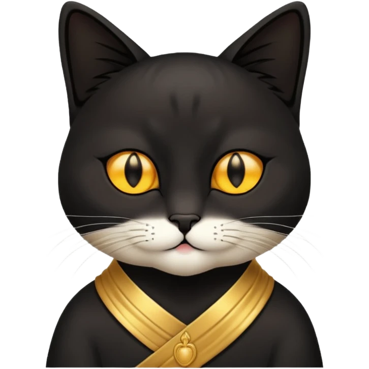Buddhist cat black emoji