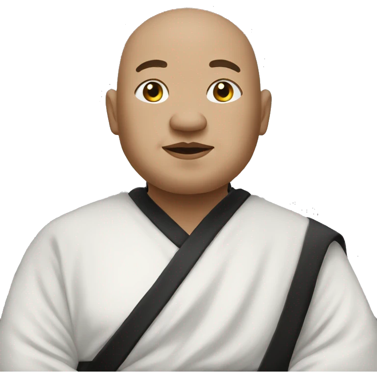 fat monk in black and white robe emoji