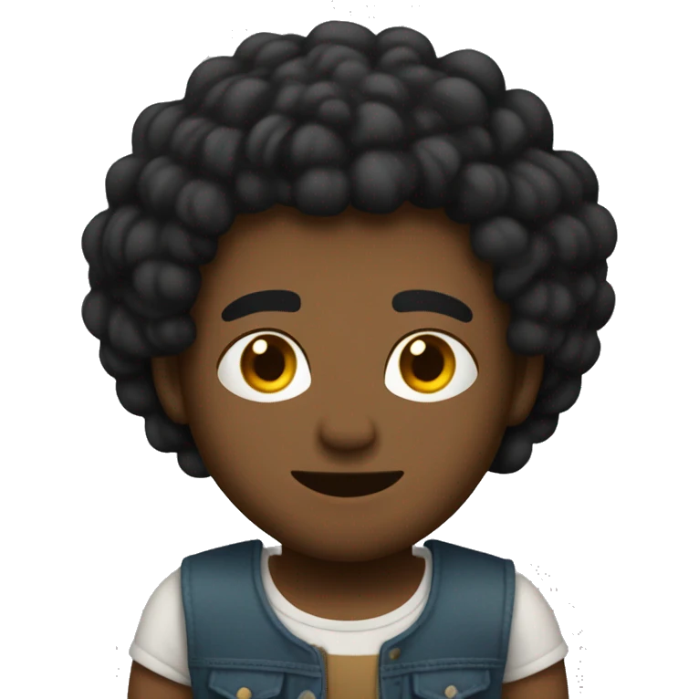 Pelo negro cuerpo gordo  emoji