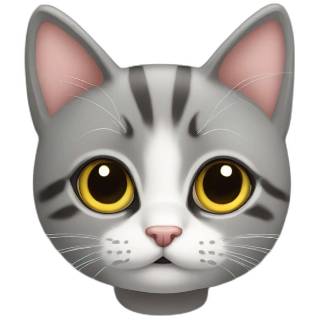 Chat gris mignon emoji