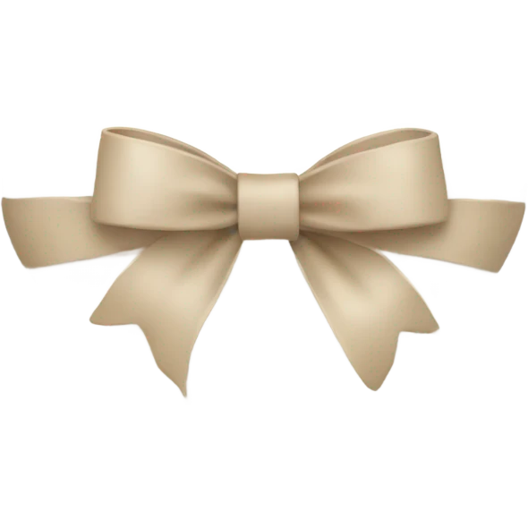 white heart with beige bow emoji
