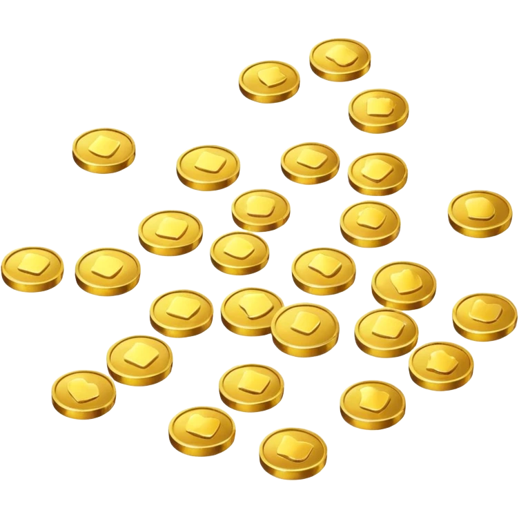 floating tooth fairy coins. emoji