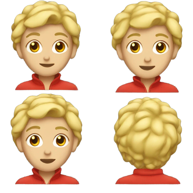 Short blonde hair red tracksuit  emoji