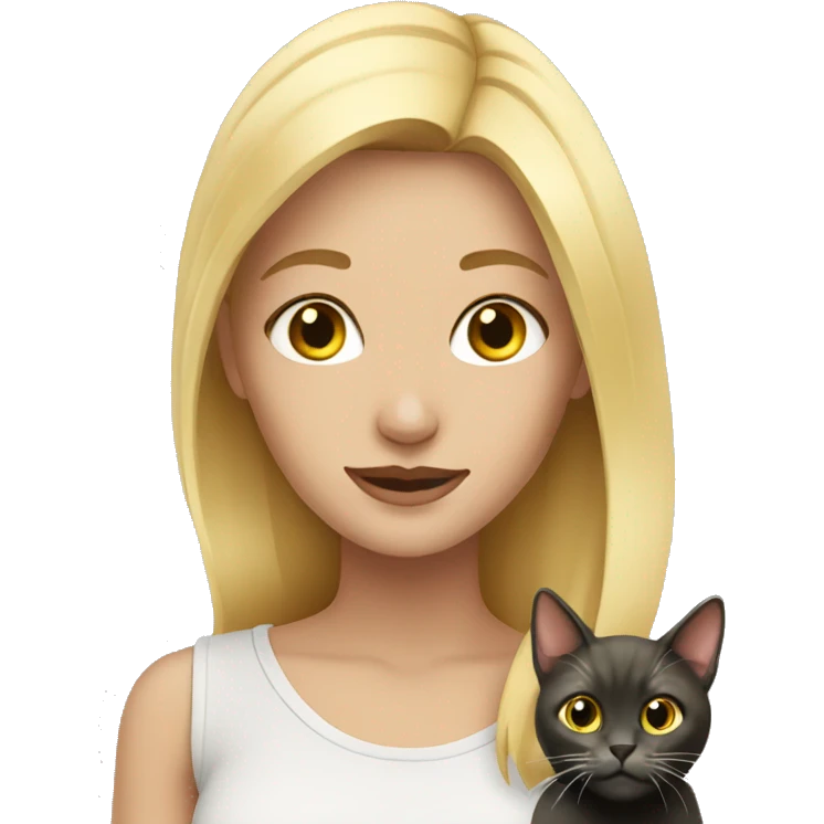 Blonde with a cat emoji