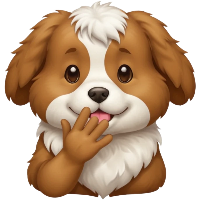 Dog blowing a kiss emoji