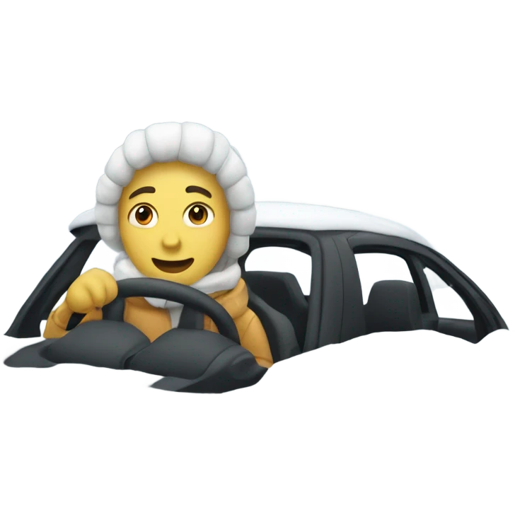 driving a car in the winter  emoji