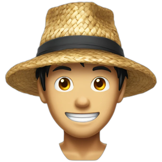 Emojis luffy avec un chapeau de paille  emoji