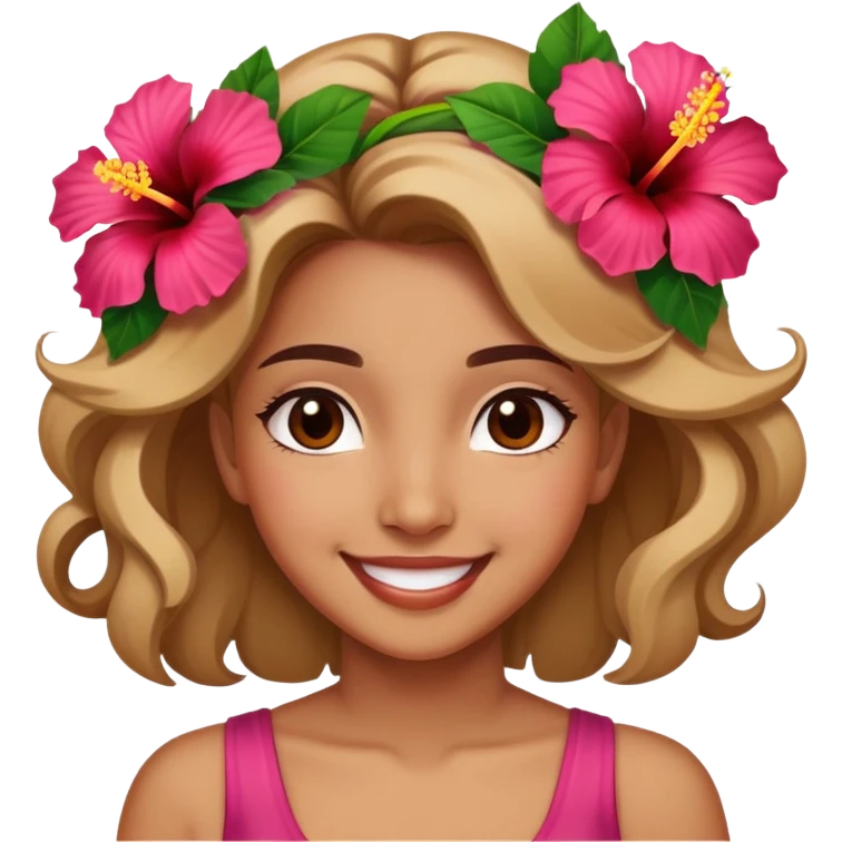 Hibiscus flowers and a girl emoji
