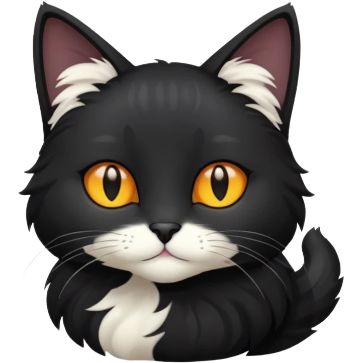 Gato preto com branco emoji