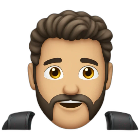 gordo barba sin bigote poco cabello emoji