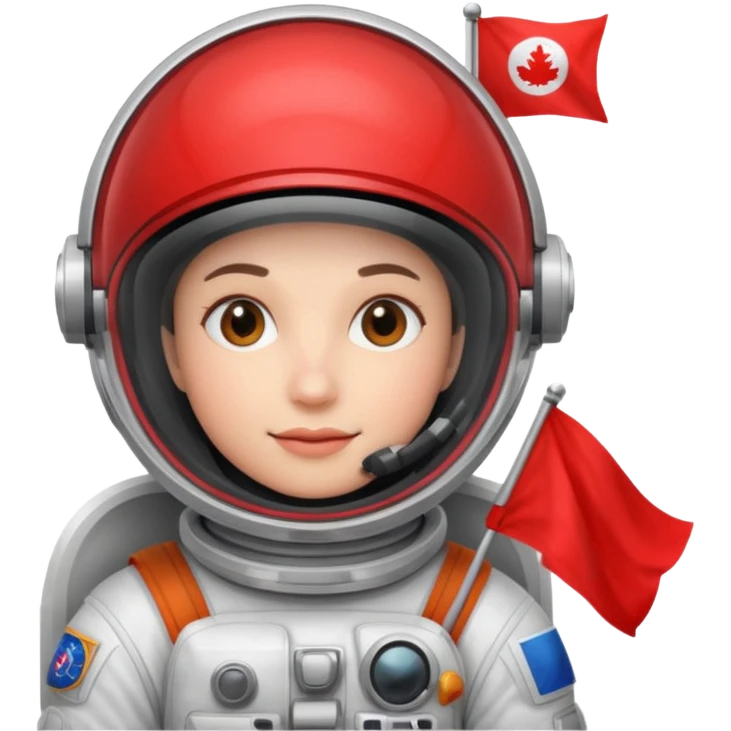astronaut holding red flag emoji