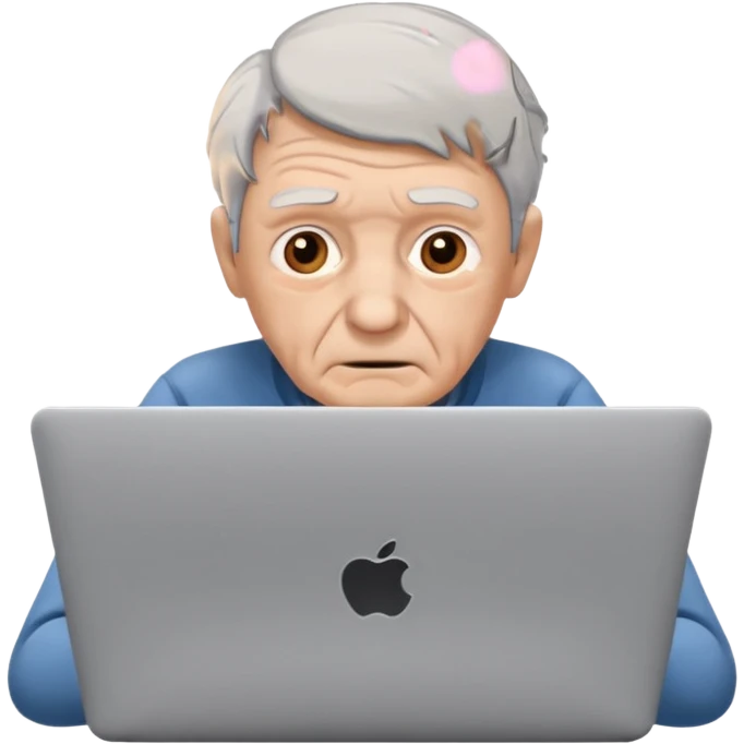 confused old man on a laptop emoji