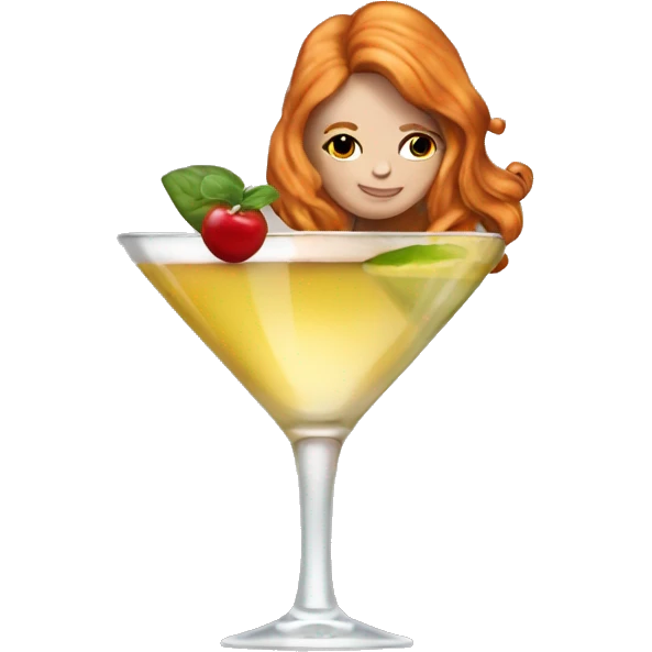 Pornstar martini but the person drinking has ginger hair and white skin  emoji
