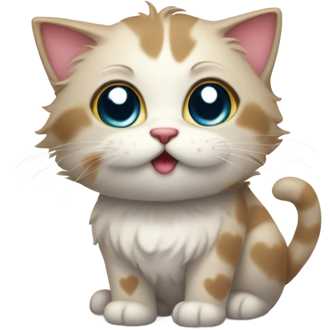 Cat with heart tears crying emoji