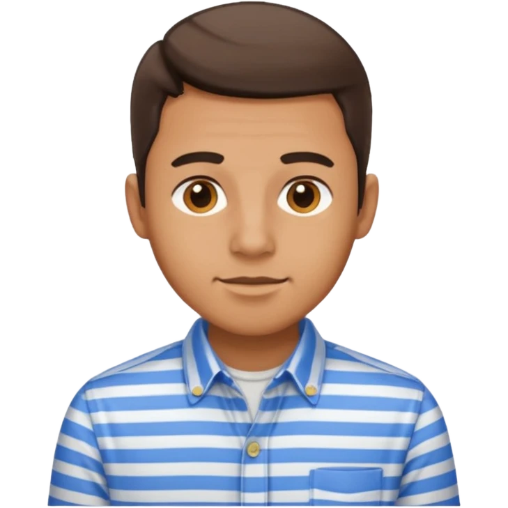 Man with blue Striped Shirt not a t shirt emoji