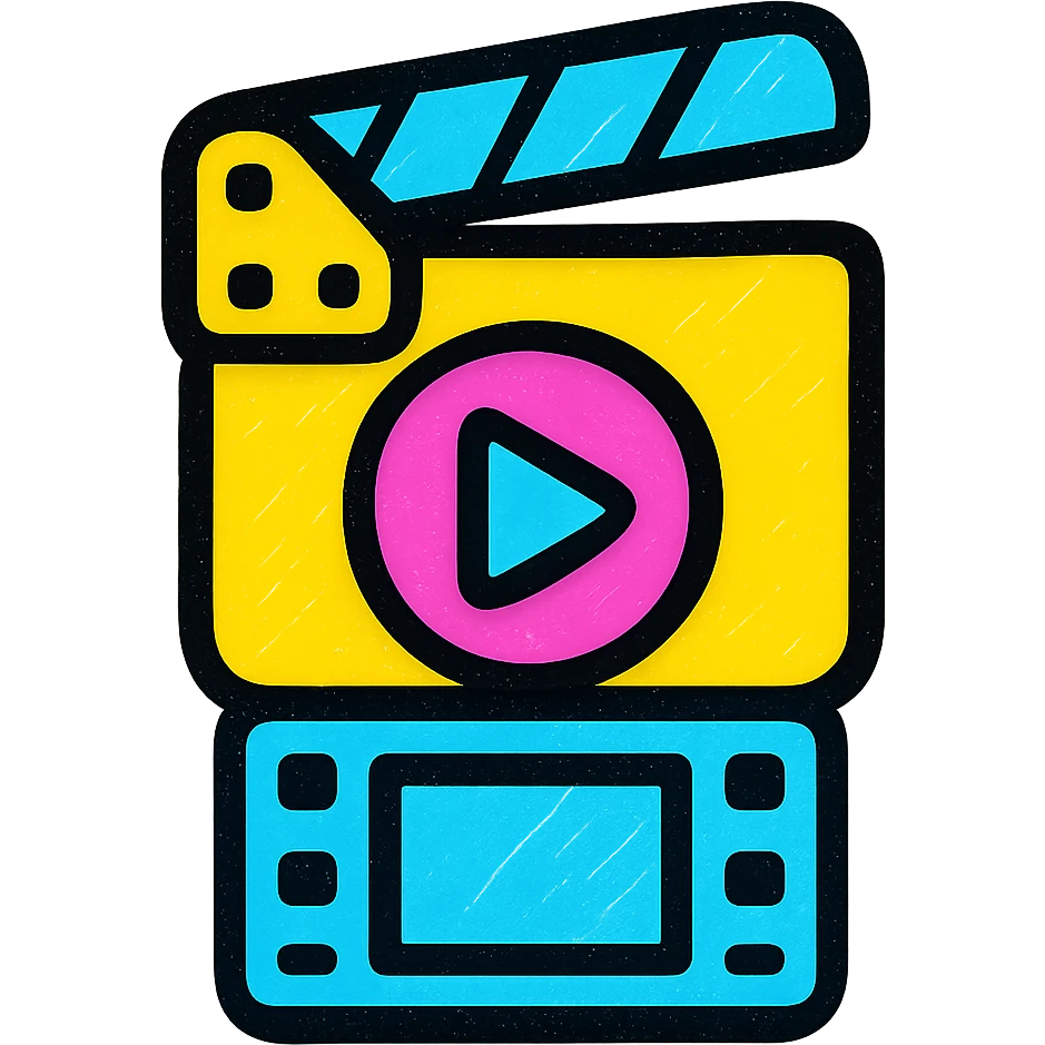 modern clean simple video editor icon suitable for app or website, no text emoji