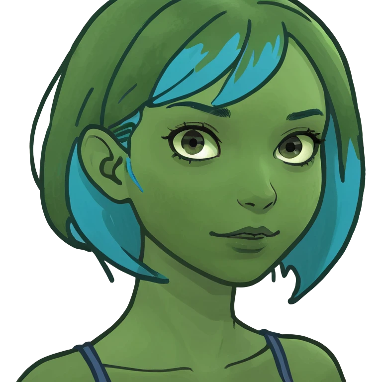 Blue haired girl  emoji
