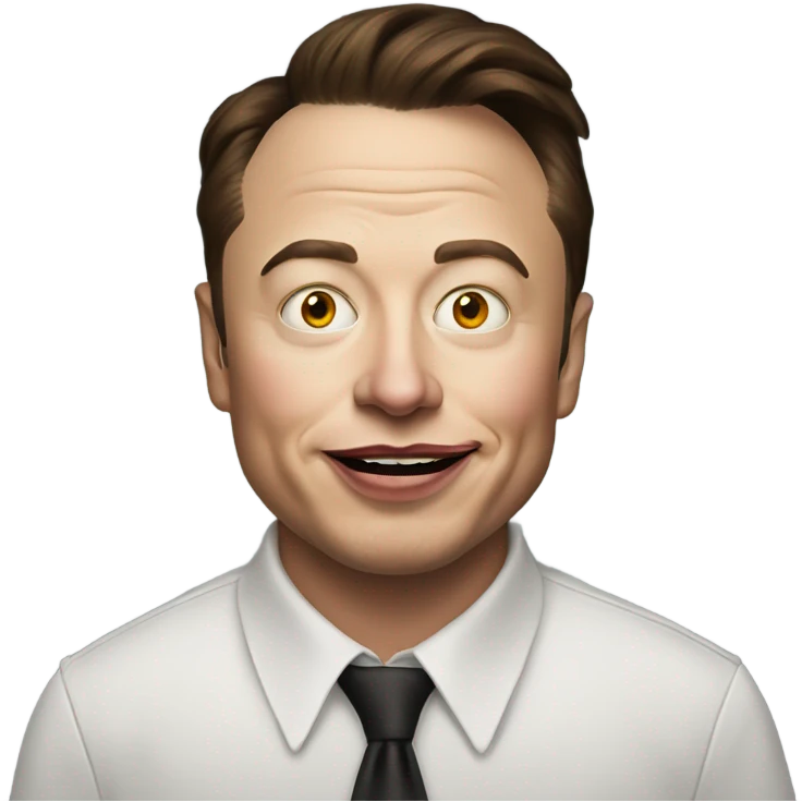 Elon musk in clown make up emoji