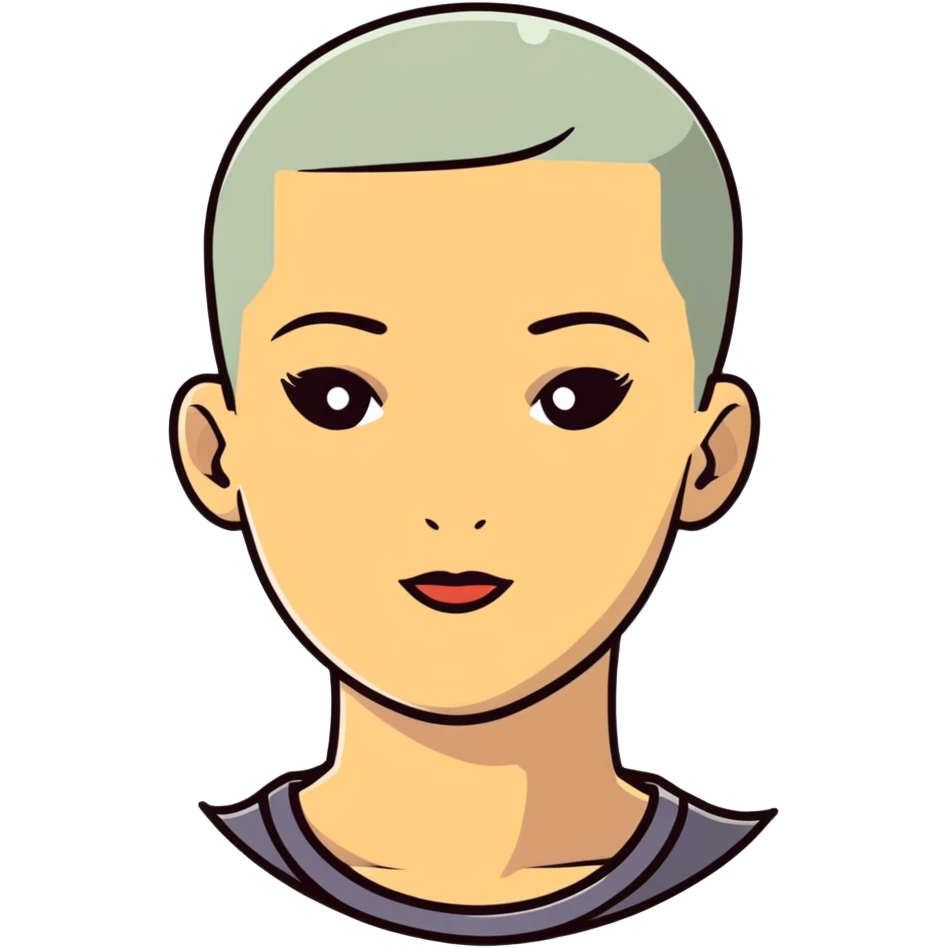 confident woman with buzz cut emoji