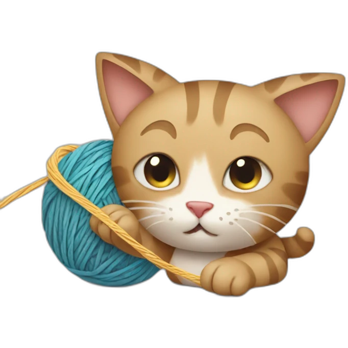 Cat playing with yarn ball emoji